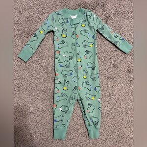 Hanna Andersson Easter/Bunny Double Zip Footless Pajamas